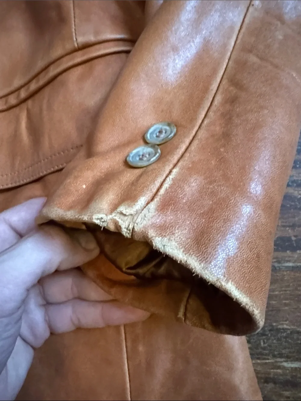 Vintage 70’s London Fog Cognac Leather Blazer Jacket 46R - Made In USA